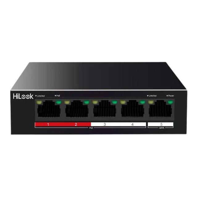 [Hilook-NS-0105P-35(B)] Hikvision Hilook PoE Switch 4-Port 100Mbps Long Range Unmanaged PoE