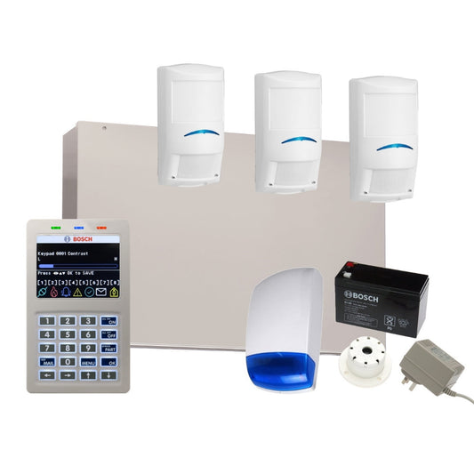 Bosch Alarm System Solution 6000 IP Panel with 3 Pro Series Tri Tech PIR + Wi-Fi Keypad