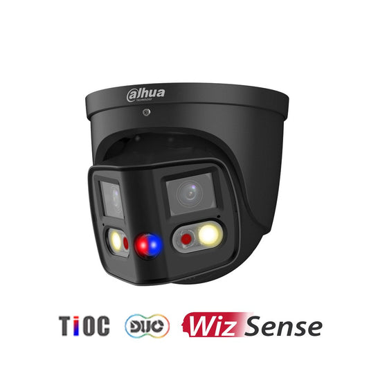 [DH-IPC-PDW3849-A180-AS-PV-ANZ-BLK] Dahua WizSense TiOC Duo Series 2x4MP Black Dual-Lens Eyeball Network Camera with 2.8mm Fixed Lens IP67