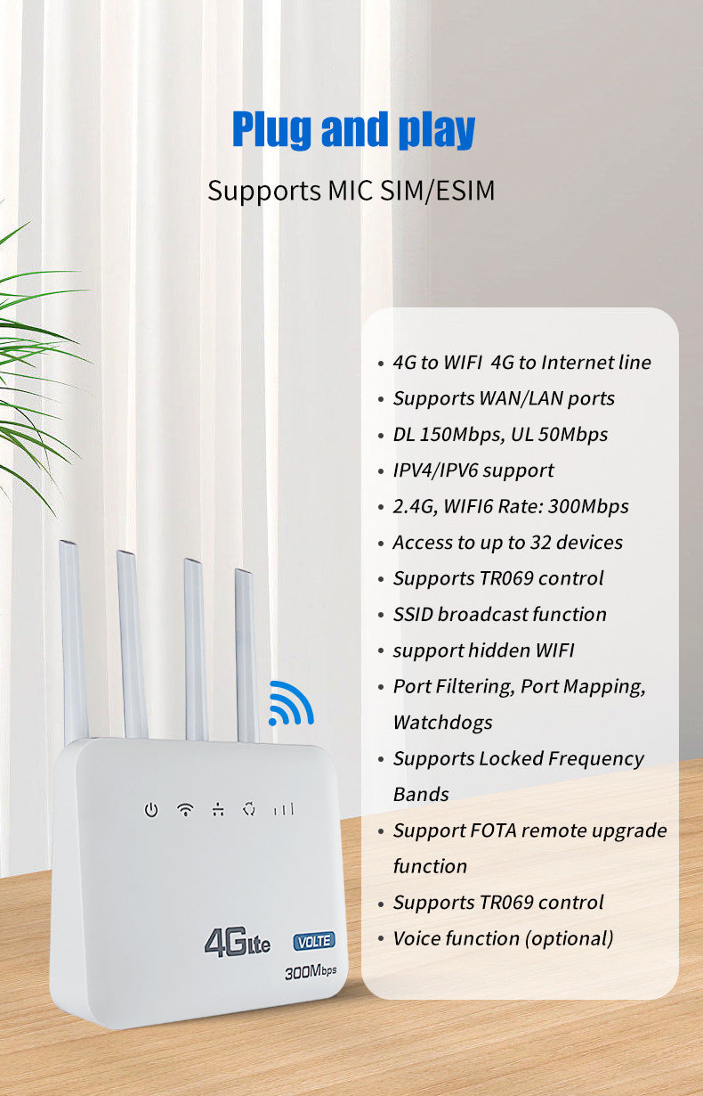 Unlocked 3G/4G LTE Single Port WIFI 6 high Speed Portable Wireless WIFI Router CCTV Switch - Polar Tech Australia