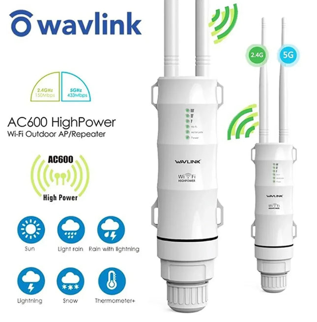 WAVLINK AC600 Dual Band Outdoor Wi-Fi Range Extender Antenna Access Point - Polar Tech Australia