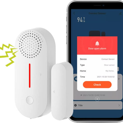 [TUYA Smart Home][Built-in Siren] Battery Powdered Door & Window Sensor Alarm Burglary Detector Home Security - Polar Tech Australia