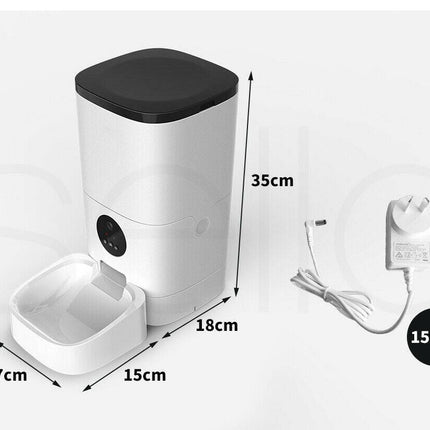 [TUYA Smart Home] 6L Large Pet Cat Dog Smart Automatic Auto Feeder Food Dispenser With HD Camera With APP Control - Polar Tech Australia