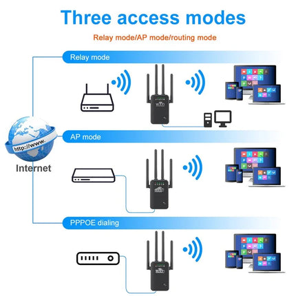 U9 4 Antenna WIFI Signal Amplifier Wifi Repeater Range Extender 300mbps Multifunction - Polar Tech Australia
