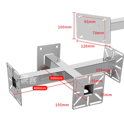 [1 Split 3] Universal 304 Stainless Steel Aluminium CCTV Bullet & Dome & PTZ Camera Wall or Ceiling Mount Bracket Holder