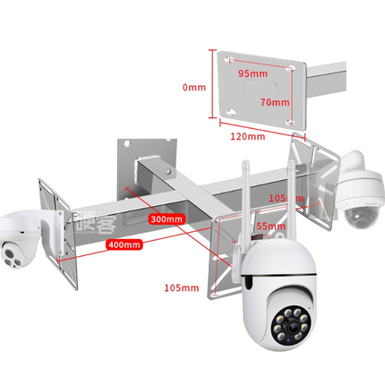 [1 Split 3] Universal 304 Stainless Steel Aluminium CCTV Bullet & Dome & PTZ Camera Wall or Ceiling Mount Bracket Holder