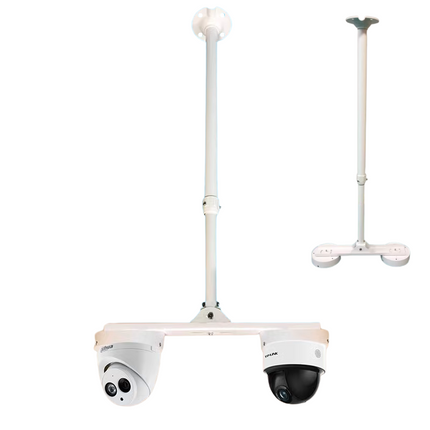[1 Split 2] Universal Retractable Extension Aluminium CCTV Dome Camera Wall or Ceiling Mount Bracket Holder