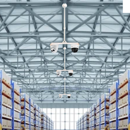 [1 Split 2] Universal Retractable Extension Aluminium CCTV Dome Camera Wall or Ceiling Mount Bracket Holder