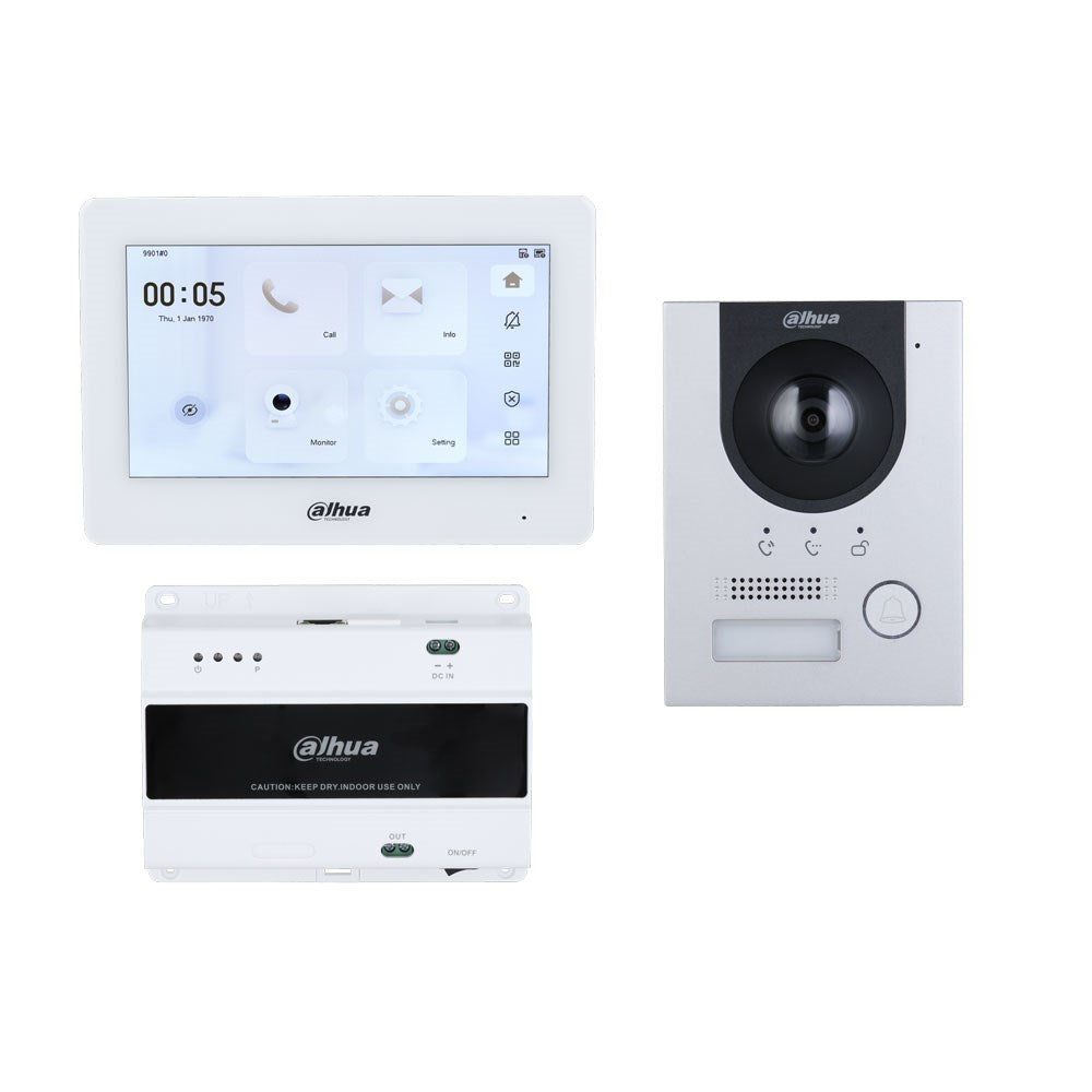 [DHIKTD01L-F] Dahua 2-wire IP Villa Door Station & Indoor Monitor Flush Mount Kit