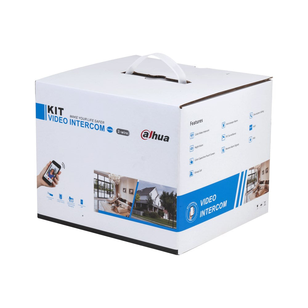 [DHI-KTX01(S)] Dahua Hybrid WiFi 2-Wire Video 1 Button Silver Residential Intercom Kit with Surface Mount Door Station 7 inch Touchscreen Monitor and 2-Wire Controller