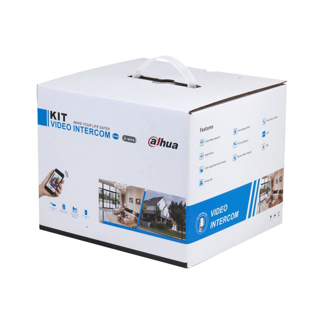 [DHI-KTX01(S)] Dahua Hybrid WiFi 2-Wire Video 1 Button Silver Residential Intercom Kit with Surface Mount Door Station 7 inch Touchscreen Monitor and 2-Wire Controller