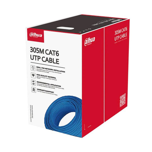 [DHPFM920I6UNCBL] Dahua Cat6 Blue Cable in 305m 1000ft UTP Ethernet LAN Network Wire CCTV Internet Cable