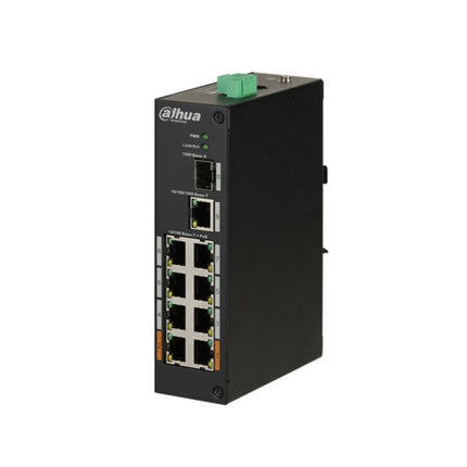 [DH-PFS3110-8ET-96-V2] Dahua 10 Port Layer 2 Hardened Network Switch with 8 PoE Ports plus 1 Gigabit Uplink Port and 1 SFP Port