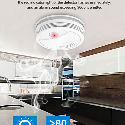 [TUYA Smart Home] Battery Powered Wireless WIFI Smoke Detector Smart Home Security - Polar Tech Australia