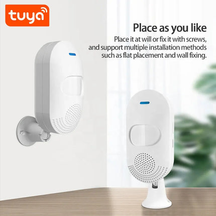[TUYA Smart Home] Battery & Wired Powdered WIFI Infrared Detector PIR Motion Detect Sensor + Built in Sound Siren Smart Home Security - Polar Tech Australia