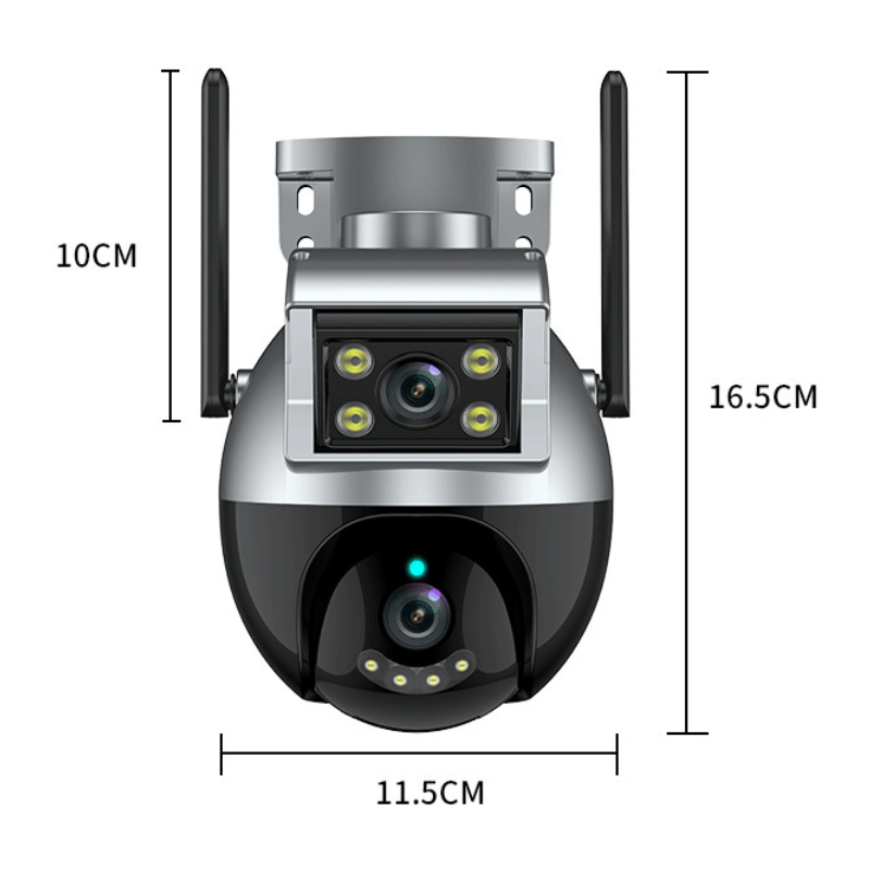 [Dual Lens]][TUYA Smart Home] 2MP Dual Camera Lens Wireless Wire-Free IP66 Outdoor PTZ Camera - Polar Tech Australia