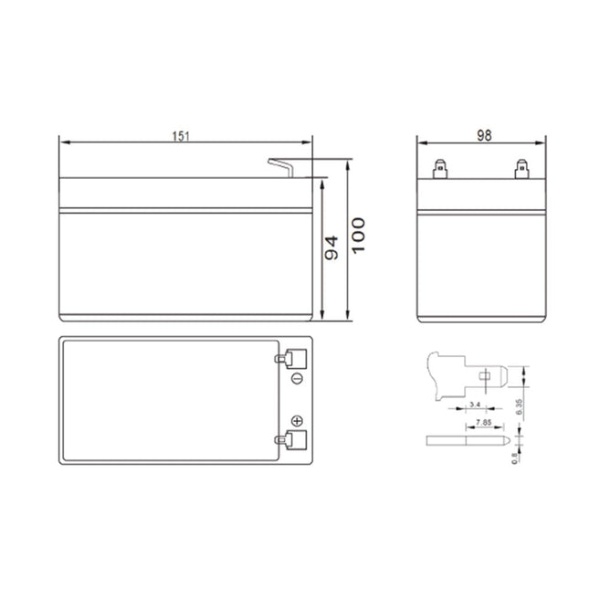 [NEP12V12AH] 12 Volt 12Ah Battery Valve Regulated Lead-Acid Battery
