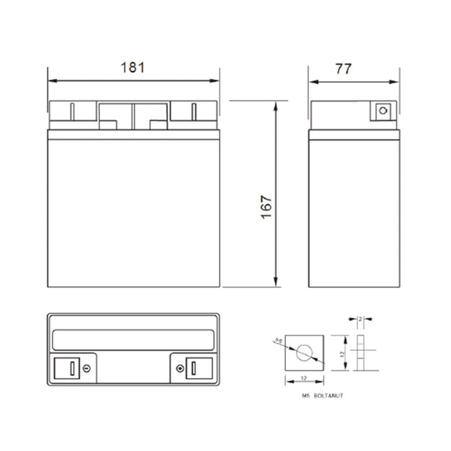 [NEP12V18AH] 12 Volt 18Ah Battery Valve Regulated Lead-Acid Battery