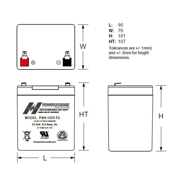 [NEP12V54AH] 12 Volt 5.5Ah Battery Valve Regulated Lead-Acid Battery