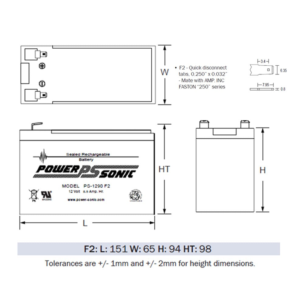 [NEP12V9AH] 12 Volt 9Ah Battery Valve Regulated Lead-Acid Battery
