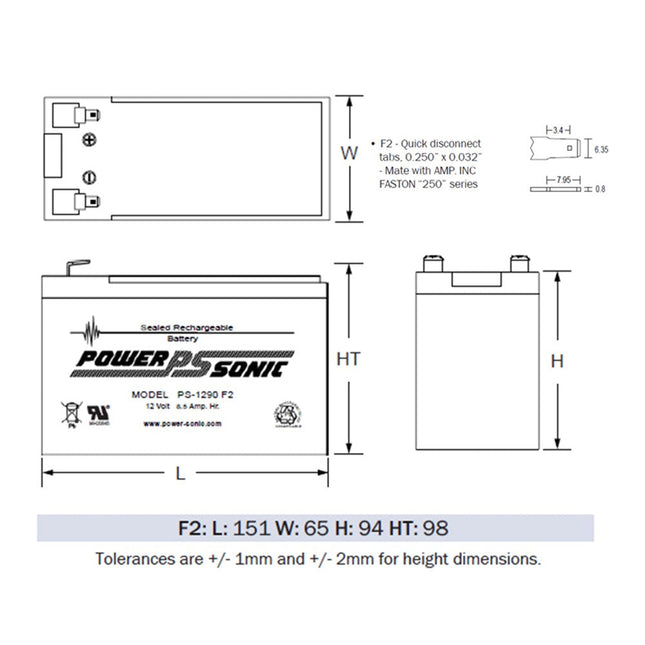 [NEP12V9AH] 12 Volt 9Ah Battery Valve Regulated Lead-Acid Battery