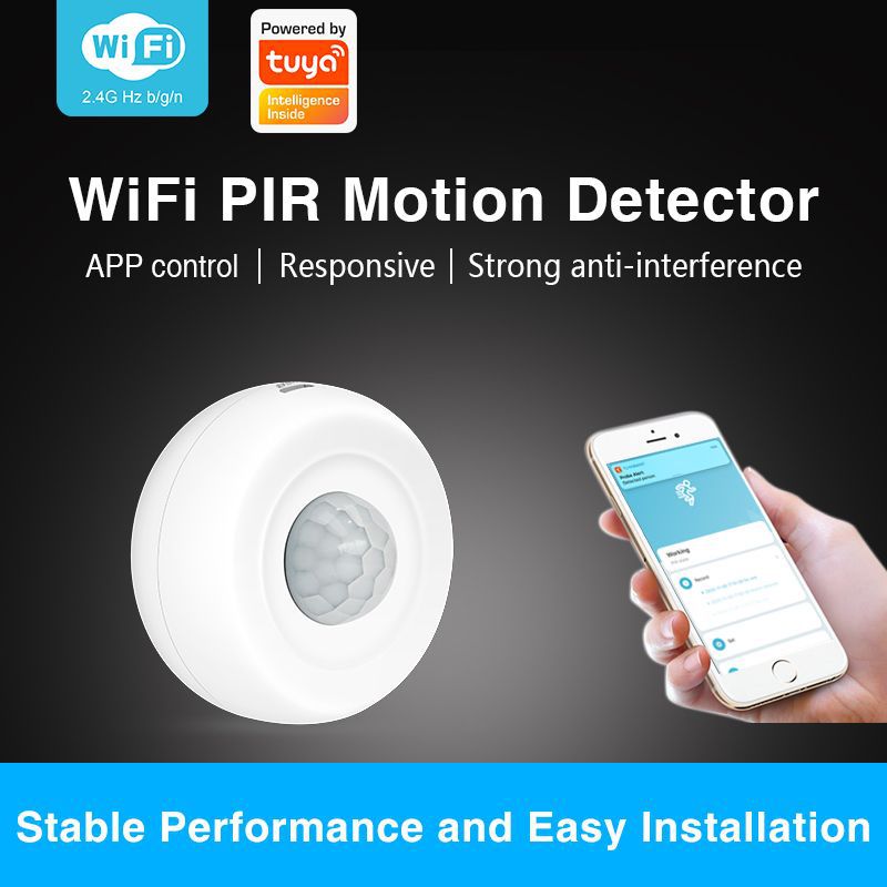 [TUYA Smart Home] Battery & Wired Powdered 360 Degree WIFI Infrared Detector PIR Motion Detect Sensor Smart Home Security - Polar Tech Australia