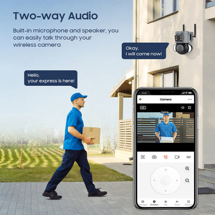 [TUYA Smart Home][WIFI Version][With Flood light] Full HD 4MP Wireless WIFI Full Color Day & night IP65 Outdoor PTZ Security Camera - Polar Tech Australia