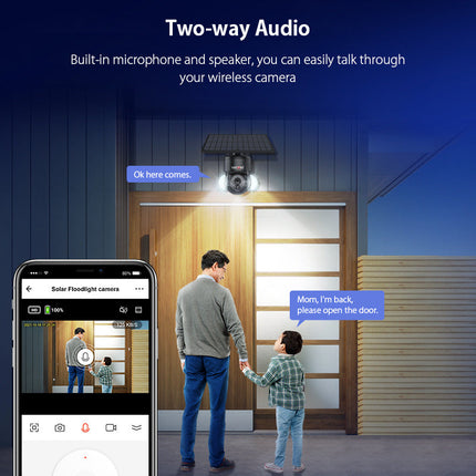 [ST-518-3M-TY]][TUYA Smart Home][1080P FHD][WIFI Version] 3MP Solar Panel Battery Powered Wireless Wire-Free IP66 Outdoor PTZ Camera With Flood Light - Polar Tech Australia