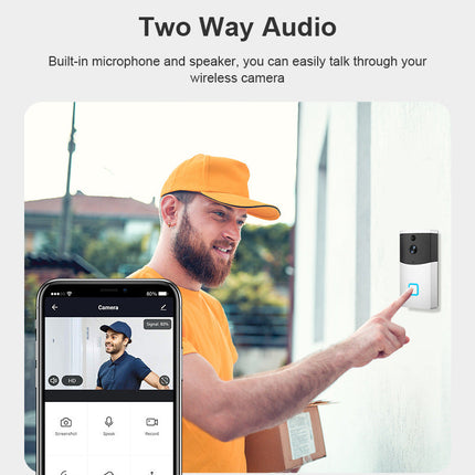 [1080P FHD][With Chime & Battery] Smart Doorbell Camera Wireless Wifi Doorbell Two Way Audio Intercom App Control - Polar Tech Australia