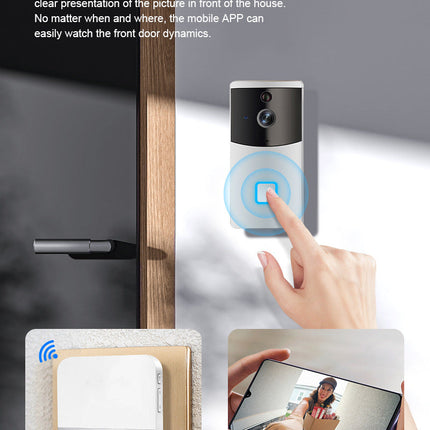 [1080P FHD][With Chime & Battery] Smart Doorbell Camera Wireless Wifi Doorbell Two Way Audio Intercom App Control - Polar Tech Australia