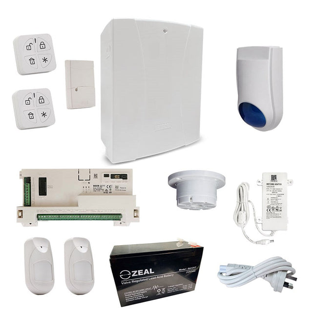 [RKLSP11H] RISCO LightSYS + Hybrid Alarm Kit with 2x Wireless iWave Pet Friendly PIR Detectors, 2x Panda Remotes and Accessory Kit