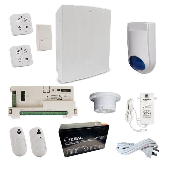 [RKLSP12H] RISCO LightSYS+ Hybrid Alarm Kit with 2x Wireless eyeWave Pet Friendly Camera PIRs 2x Panda Remotes and Accessory Kit