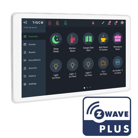 [RP432KPTZAUA] RISCO RisControl Alarm and Smart Home Controller Touchscreen Keypad with Z-Wave Gateway