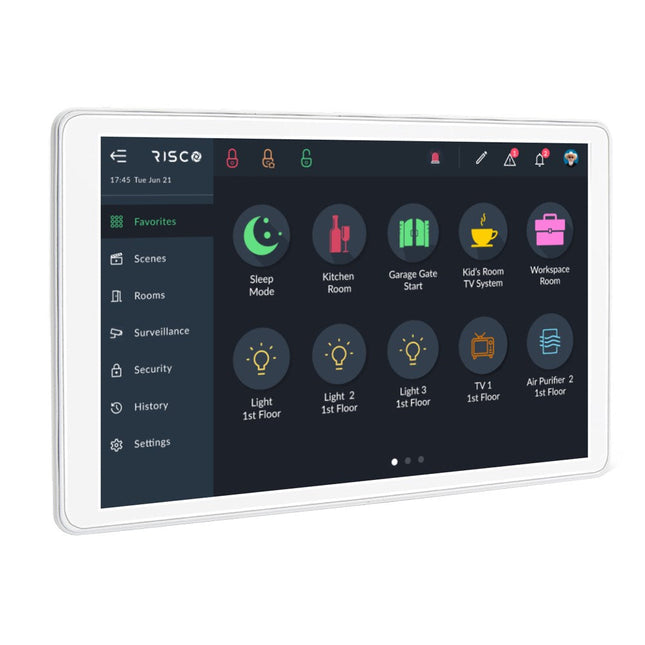 [RP432KPTZAUA] RISCO RisControl Alarm and Smart Home Controller Touchscreen Keypad with Z-Wave Gateway