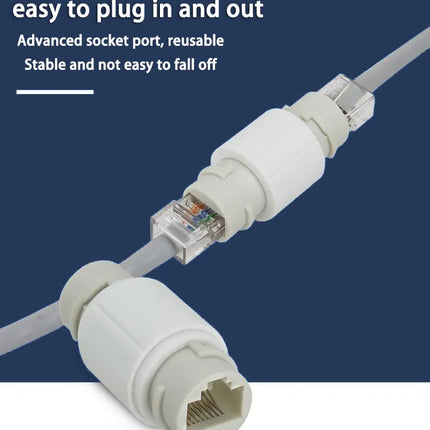 Waterproof Heavy Duty RJ45 Ethernet Cable Extender Jonit Connects CCTV Camera - Polar Tech Australia