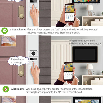 [TUYA Smart Home] 1080P FHD Wireless WIFI Outdoor Security Doorbell Door Control With 10 inch Indoor Monitor