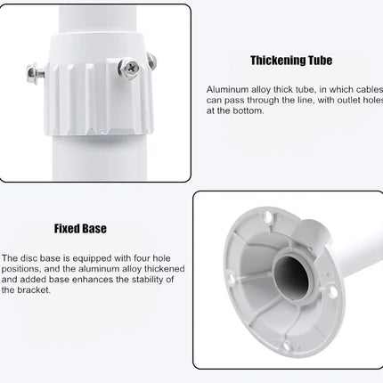 [1 Split 2] Universal Retractable Extension Aluminium CCTV Dome Camera Wall or Ceiling Mount Bracket Holder