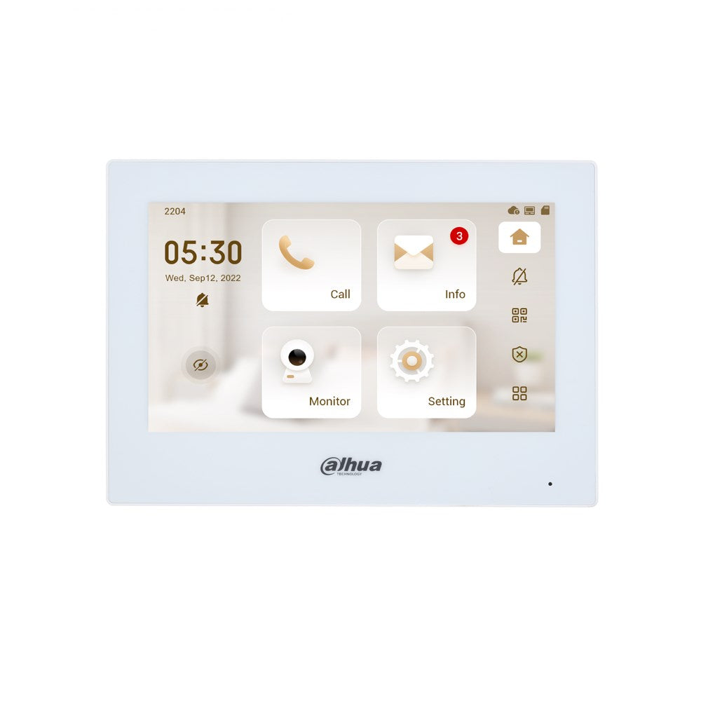 [DHI-VTH2621GW-P] Dahua IP Indoor 7 inch Residential/Apartment Intercom Touch Screen Monitor White