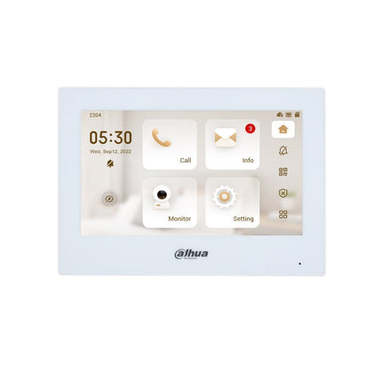 [DHI-VTH2622GW-W] Dahua 2-Wire WiFi 7inch Residential Intercom Touch Screen Monitor White