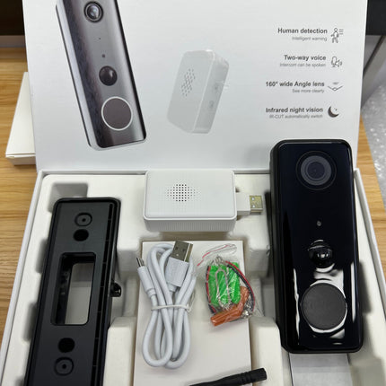 [Tuya Smart Home][With Chime] Tuya 2K Ultra HD Smart Doorbell Camera Wireless Wifi Doorbell Two Way Audio Intercom App Control - Polar Tech Australia