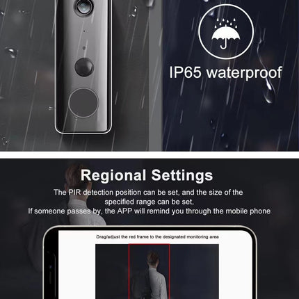 [Tuya Smart Home][With Chime] Tuya 2K Ultra HD Smart Doorbell Camera Wireless Wifi Doorbell Two Way Audio Intercom App Control - Polar Tech Australia