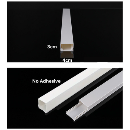 1M PVC Conduit Cable Management Raceway Trunking Hides Cabling Protection Cover - Polar Tech Australia