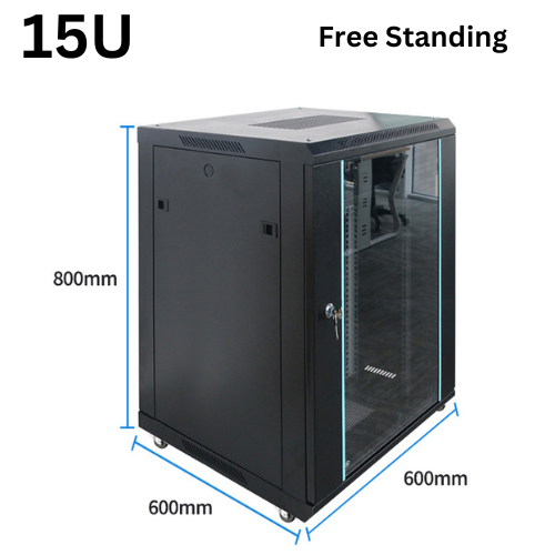 15U 18U Large Size Heavy Duty Stand Alone Free Standing Network Server CCTV PoE Switch Cabinet Rack Lockable Enclosure - Polar Tech Australia