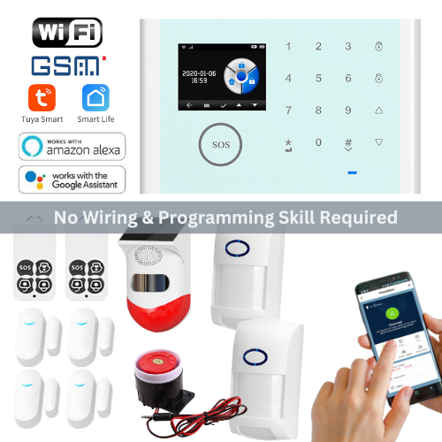 [TUYA Smart Home][A01 Kit] Tuya WiFi+GSM+GPRS Wireless Home Security PIR SOS Alarm System Set - Polar Tech Australia