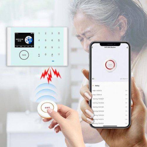 [A08] 433Hz Battery Powered Wireless SOS Emergency Help Push Button For A01 TUYA Alarm System - Polar Tech Australia