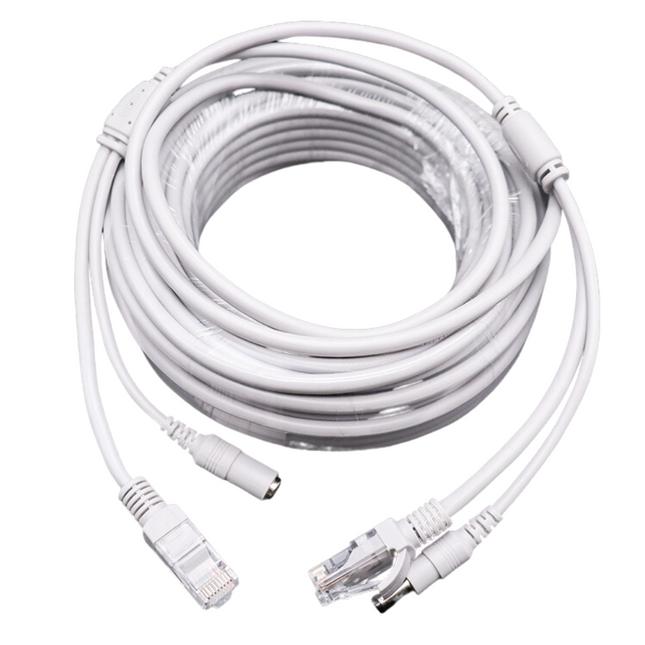 [10M/15M/20M] Cat5e & DC 2 in 1 Pre-Made Cable For CCTV Intercom Security System - Polar Tech Australia