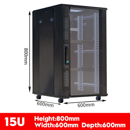 15U 18U 22U 27U 32U 26U 42U Large Size Heavy Duty Stand Alone Free Standing Network Server CCTV PoE Switch Cabinet Rack Lockable Enclosure - Polar Tech Australia
