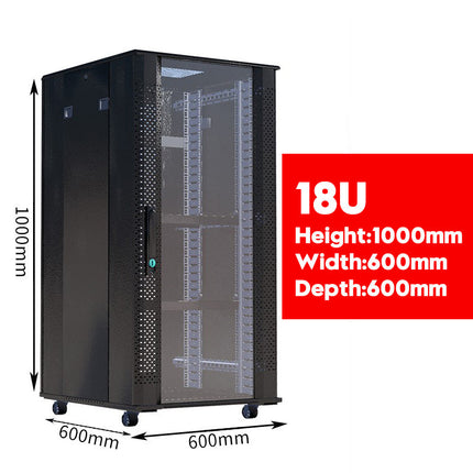 15U 18U 22U 27U 32U 26U 42U Large Size Heavy Duty Stand Alone Free Standing Network Server CCTV PoE Switch Cabinet Rack Lockable Enclosure - Polar Tech Australia