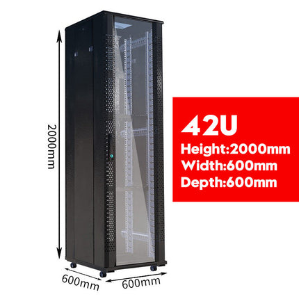 15U 18U 22U 27U 32U 26U 42U Large Size Heavy Duty Stand Alone Free Standing Network Server CCTV PoE Switch Cabinet Rack Lockable Enclosure - Polar Tech Australia