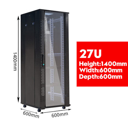 15U 18U 22U 27U 32U 26U 42U Large Size Heavy Duty Stand Alone Free Standing Network Server CCTV PoE Switch Cabinet Rack Lockable Enclosure - Polar Tech Australia